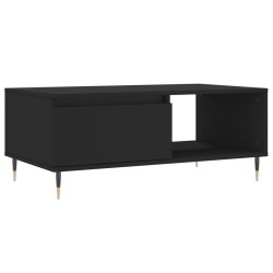 vidaXL Mesa de centro madera contrachapada negro 90x50x36,5 cm