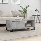 vidaXL Mesa de centro madera contrachapada gris hormigón 90x50x36,5 cm