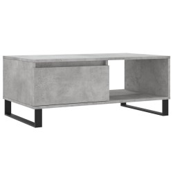 vidaXL Mesa de centro madera contrachapada gris hormigón 90x50x36,5 cm