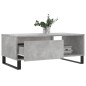 vidaXL Mesa de centro madera contrachapada gris hormigón 90x50x36,5 cm