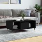 vidaXL Mesa de centro madera contrachapada negro 90x50x36,5 cm