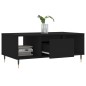 vidaXL Mesa de centro madera contrachapada negro 90x50x36,5 cm