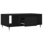 vidaXL Mesa de centro madera contrachapada negro 90x50x36,5 cm