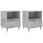 vidaXL Mesitas noche 2 uds madera ingeniería gris hormigón 40x35x50 cm vidaXL Mesitas noche 2 uds madera ingeniería gris hormigón 40x35x50 cm