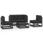 vidaXL Juego de muebles de jardín 5 pzas y cojines madera pino maciza vidaXL Juego de muebles de jardín 5 pzas y cojines madera pino maciza