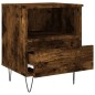 vidaXL Mesita de noche madera de ingeniería roble ahumado 40x35x50 cm vidaXL Mesita de noche madera de ingeniería roble ahumado 40x35x50 cm