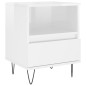 vidaXL Mesita de noche madera contrachapada blanco brillo 40x35x50 cm vidaXL Mesita de noche madera contrachapada blanco brillo 40x35x50 cm