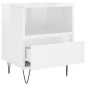 vidaXL Mesita de noche madera contrachapada blanco brillo 40x35x50 cm vidaXL Mesita de noche madera contrachapada blanco brillo 40x35x50 cm