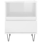 vidaXL Mesita de noche madera contrachapada blanco brillo 40x35x50 cm vidaXL Mesita de noche madera contrachapada blanco brillo 40x35x50 cm