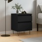 vidaXL Mesita de noche madera contrachapada negro 40x35x50 cm