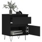 vidaXL Mesita de noche madera contrachapada negro 40x35x50 cm