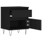 vidaXL Mesita de noche madera contrachapada negro 40x35x50 cm