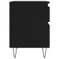 vidaXL Mesita de noche madera contrachapada negro 40x35x50 cm