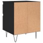 vidaXL Mesita de noche madera contrachapada negro 40x35x50 cm