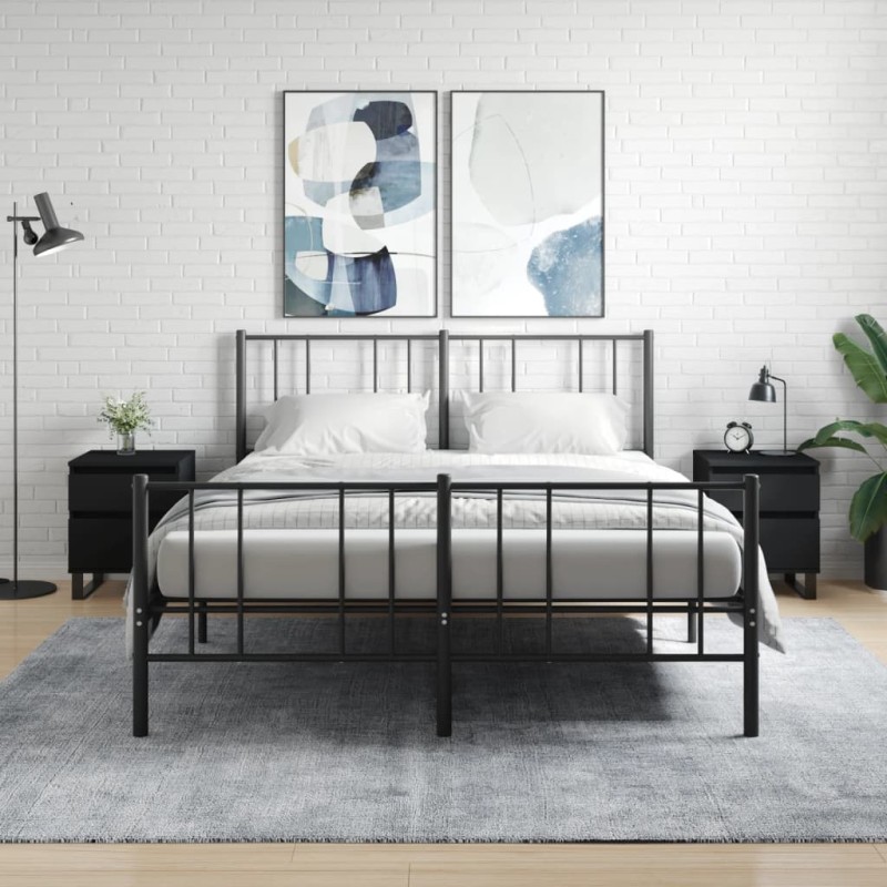 vidaXL Mesitas de noche 2 uds madera de ingeniería negro 40x35x50 cm vidaXL Mesitas de noche 2 uds madera de ingeniería negro 40x35x50 cm