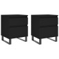 vidaXL Mesitas de noche 2 uds madera de ingeniería negro 40x35x50 cm vidaXL Mesitas de noche 2 uds madera de ingeniería negro 40x35x50 cm