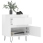 vidaXL Mesita de noche madera contrachapada blanco brillo 40x35x50 cm vidaXL Mesita de noche madera contrachapada blanco brillo 40x35x50 cm
