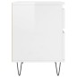 vidaXL Mesita de noche madera contrachapada blanco brillo 40x35x50 cm vidaXL Mesita de noche madera contrachapada blanco brillo 40x35x50 cm