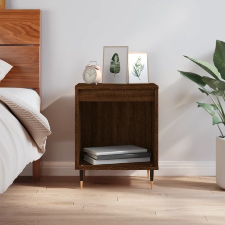 vidaXL Mesita de noche madera de ingeniería marrón roble 40x35x50 cm