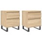 vidaXL Mesitas noche 2 uds madera ingeniería roble Sonoma 40x35x50 cm vidaXL Mesitas noche 2 uds madera ingeniería roble Sonoma 40x35x50 cm