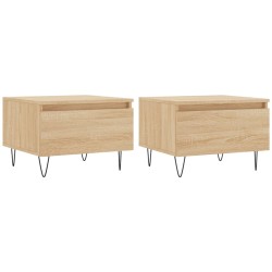 vidaXL Mesas de centro 2 uds madera ingeniería roble Sonoma 50x46x35cm