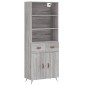 vidaXL Aparador alto madera contrachapada gris sonoma 69,5x34x180 cm vidaXL Aparador alto madera contrachapada gris sonoma 69,5x34x180 cm