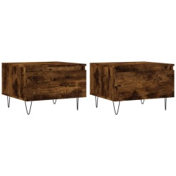 vidaXL Mesas centro 2 uds madera ingeniería roble ahumado 50x46x35 cm