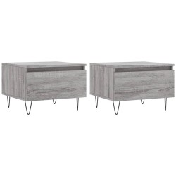 vidaXL Mesas de centro 2 uds madera ingeniería gris Sonoma 50x46x35 cm