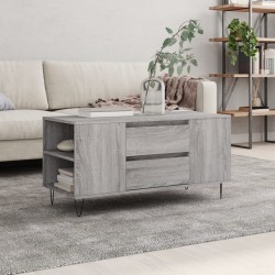 vidaXL Mesa de centro madera de ingeniería gris Sonoma 102x44,5x50 cm