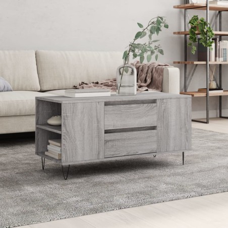 vidaXL Mesa de centro madera de ingeniería gris Sonoma 102x44,5x50 cm