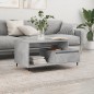 vidaXL Mesa de centro madera contrachapada gris hormigón 90x49x45 cm