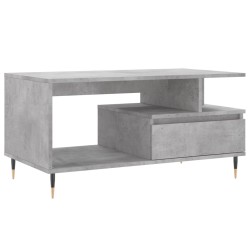 vidaXL Mesa de centro madera contrachapada gris hormigón 90x49x45 cm