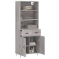 vidaXL Aparador alto madera contrachapada gris sonoma 69,5x34x180 cm vidaXL Aparador alto madera contrachapada gris sonoma 69,5x34x180 cm