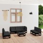 vidaXL Juego de muebles de jardín 8 pzas y cojines madera pino maciza vidaXL Juego de muebles de jardín 8 pzas y cojines madera pino maciza