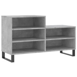 vidaXL Mueble zapatero madera contrachapada gris hormigón 102x36x60 cm