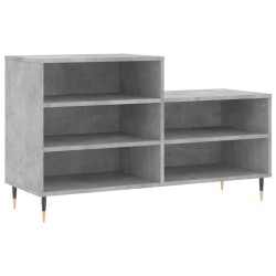 vidaXL Mueble zapatero madera contrachapada gris hormigón 102x36x60 cm