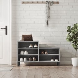 vidaXL Mueble zapatero madera contrachapada gris Sonoma 102x36x60 cm