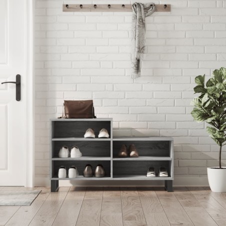 vidaXL Mueble zapatero madera contrachapada gris Sonoma 102x36x60 cm