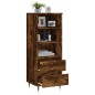 vidaXL Aparador alto madera contrachapada roble ahumado 40x36x110 cm vidaXL Aparador alto madera contrachapada roble ahumado 40x36x110 cm