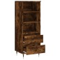 vidaXL Aparador alto madera contrachapada roble ahumado 40x36x110 cm vidaXL Aparador alto madera contrachapada roble ahumado 40x36x110 cm