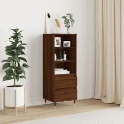 vidaXL Aparador alto madera contrachapada roble marrón 40x36x110 cm