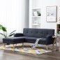 vidaXL Sofá con forma de L tapizado de tela gris oscuro 186x136x79 cm vidaXL Sofá con forma de L tapizado de tela gris oscuro 186x136x79 cm