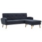 vidaXL Sofá con forma de L tapizado de tela gris oscuro 186x136x79 cm vidaXL Sofá con forma de L tapizado de tela gris oscuro 186x136x79 cm