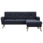 vidaXL Sofá con forma de L tapizado de tela gris oscuro 186x136x79 cm vidaXL Sofá con forma de L tapizado de tela gris oscuro 186x136x79 cm