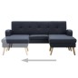 vidaXL Sofá con forma de L tapizado de tela gris oscuro 186x136x79 cm vidaXL Sofá con forma de L tapizado de tela gris oscuro 186x136x79 cm