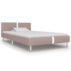 vidaXL Estructura de cama de cuero sintético capuchino 90x200 cm