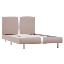 vidaXL Estructura de cama de cuero sintético capuchino 90x200 cm