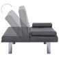 vidaXL Sofá cama con dos almohadas de cuero sintético gris vidaXL Sofá cama con dos almohadas de cuero sintético gris