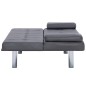vidaXL Sofá cama con dos almohadas de cuero sintético gris vidaXL Sofá cama con dos almohadas de cuero sintético gris
