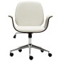 vidaXL Silla de oficina de madera curvada y cuero sintético blanco vidaXL Silla de oficina de madera curvada y cuero sintético blanco